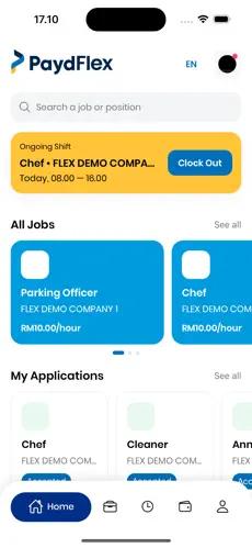 PaydFlex app - shifts